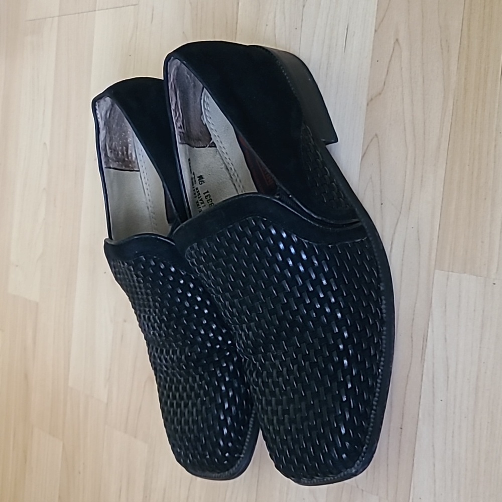 Vintage Giorgio Brutini Private Collection Black Leather Loafers Slip-On  Size 9